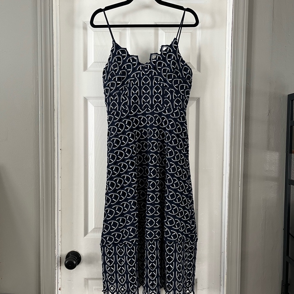 Gianni Bini Navy and White Midi Dress (only worn once!!)